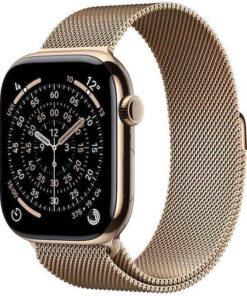 Apple Watch Series 11 Cellular Titanium 42mm Αδιάβροχο με eSIM και Παλμογράφο (Gold Titanium Case with Gold Milanese Loop)