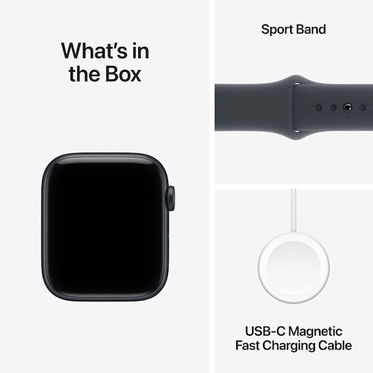 Apple Watch SE 3 Cellular Aluminium 40mm Αδιάβροχο με eSIM και Παλμογράφο (Midnight Aluminium Case with Midnight Sport Band - M/L) - Image 5