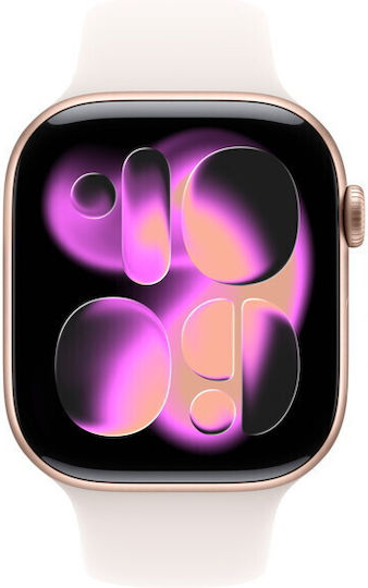 Apple Watch Series 11 Cellular Aluminium 46mm Αδιάβροχο με eSIM και Παλμογράφο (Rose Gold Aluminium Case with Light Blush Sport Band - S/M) - Image 4