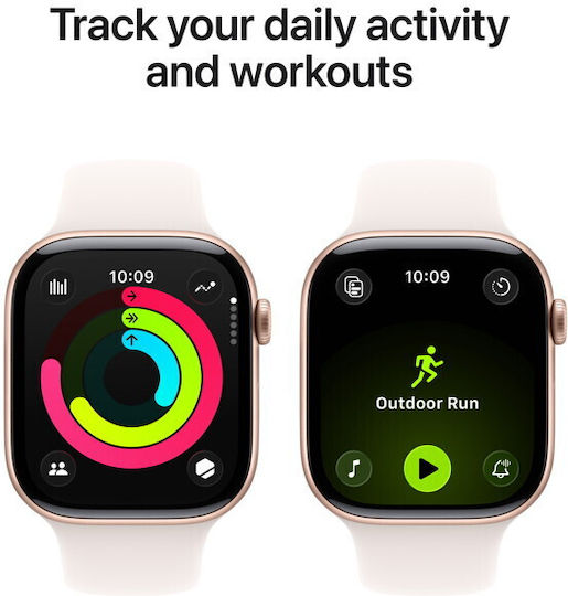 Apple Watch Series 11 Cellular Aluminium 46mm Αδιάβροχο με eSIM και Παλμογράφο (Rose Gold Aluminium Case with Light Blush Sport Band - S/M) - Image 5
