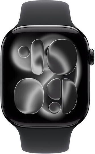 Apple Watch Series 11 Cellular Aluminium 42mm Αδιάβροχο με eSIM και Παλμογράφο (Jet Black Aluminium Case with Black Sport Band - M/L) - Image 3
