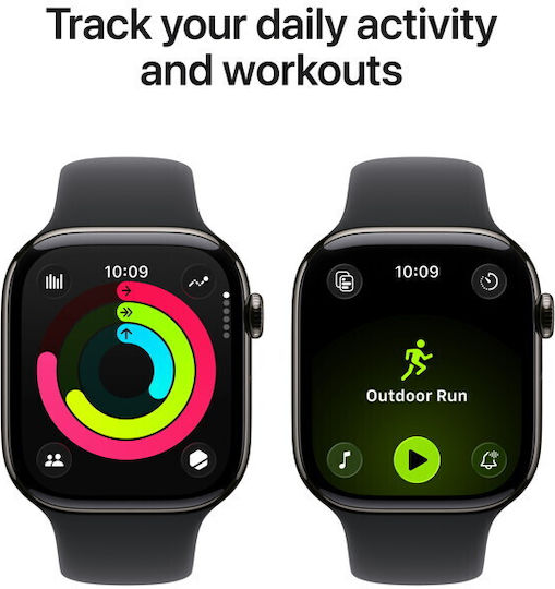 Apple Watch Series 11 Cellular Titanium 42mm Αδιάβροχο με eSIM και Παλμογράφο (Slate Titanium Case with Black Sport Band - S/M) - Image 4