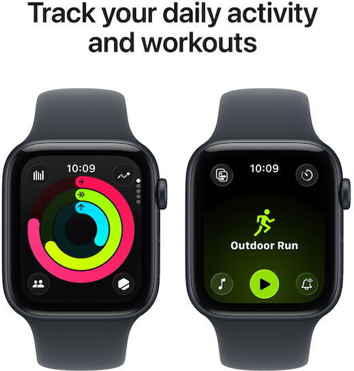 Apple Watch SE 3 Aluminium 44mm Αδιάβροχο με Παλμογράφο (Midnight Aluminium Case with Midnight Sport Band - S/M) - Image 4