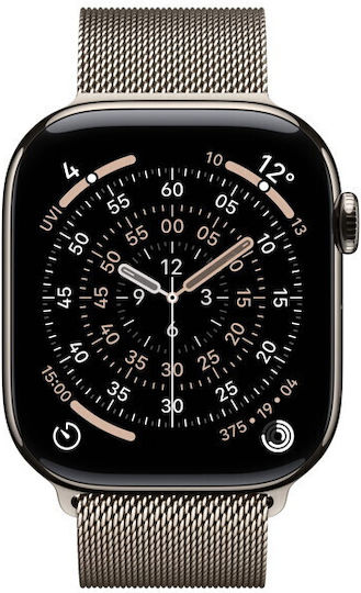 Apple Watch Series 11 Cellular Titanium 42mm Αδιάβροχο με eSIM και Παλμογράφο (Natural Titanium Case with Natural Milanese Loop) - Image 2