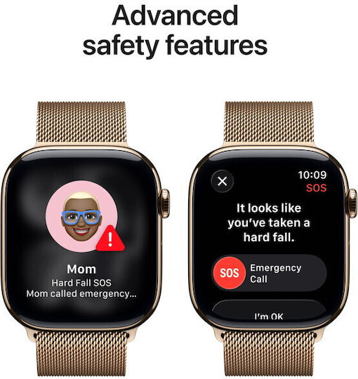 Apple Watch Series 11 Cellular Titanium 46mm Αδιάβροχο με eSIM και Παλμογράφο (Gold Titanium Case with Gold Milanese Loop - M/L) - Image 4