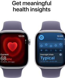 Alternative view of Apple Watch Series 11 Aluminium 46mm Αδιάβροχο με Παλμογράφο (Silver Aluminium Case with Purple Fog Sport Band - M/L)
