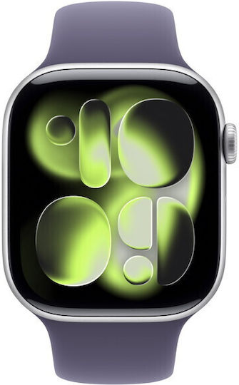 Apple Watch Series 11 Cellular Aluminium 46mm Αδιάβροχο με eSIM και Παλμογράφο (Silver Aluminium Case with Purple Fog Sport Band - S/M) - Image 4