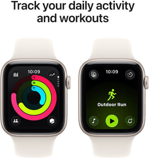 Apple Watch SE 3 Aluminium 44mm Αδιάβροχο με Παλμογράφο (Starlight Aluminium Case with Starlight Sport Band - M/L) - Image 5