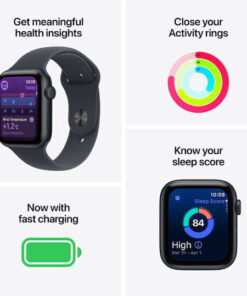 Alternative view of Apple Watch SE 3 Cellular Aluminium 44mm Αδιάβροχο με eSIM και Παλμογράφο (Midnight Aluminium Case with Midnight Sport Band - M/L)
