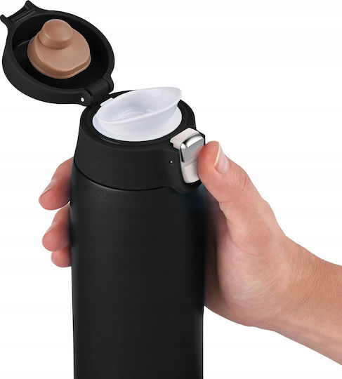 Emsa Handled Tumbler Θερμός Πλαστικό 400ml Black με Καλαμάκι και Λαβή N2151700 - Image 2