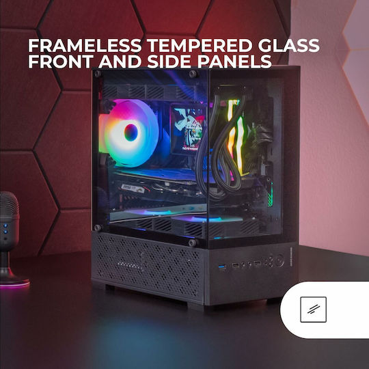 Mars Gaming MC-SE2 Gaming Midi Tower Κουτί Υπολογιστή με Πλαϊνό Παράθυρο Μαύρο - Image 9