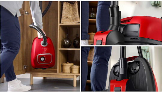 Bosch BGB41PET1 Ηλεκτρική Σκούπα 700W με Σακούλα 4lt Κόκκινη - Image 6