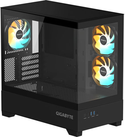Gigabyte C201 Midi Tower Κουτί Υπολογιστή με Πλαϊνό Παράθυρο και RGB Φωτισμό Μαύρο - Image 3