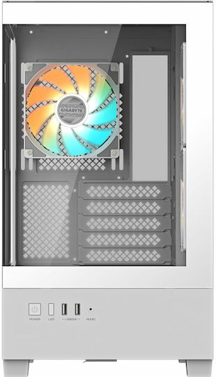 Gigabyte C201 Midi Tower Κουτί Υπολογιστή με Πλαϊνό Παράθυρο και RGB Φωτισμό Λευκό - Image 7