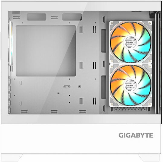 Gigabyte C201 Midi Tower Κουτί Υπολογιστή με Πλαϊνό Παράθυρο και RGB Φωτισμό Λευκό - Image 6