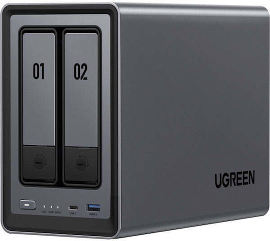 Ugreen DXP2800 & 2x Seagate IronWolf HDD 4TB NAS Tower με 2 θέσεις για HDD/SSD - Image 2