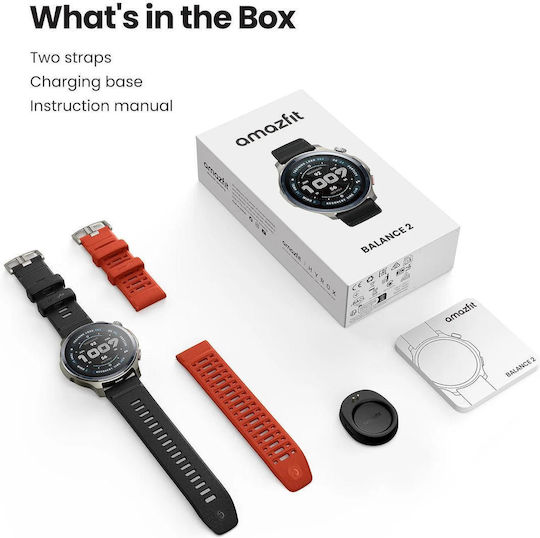 Amazfit Balance 2 47mm Αδιάβροχο Smartwatch με Παλμογράφο (Μαύρο) - Image 3
