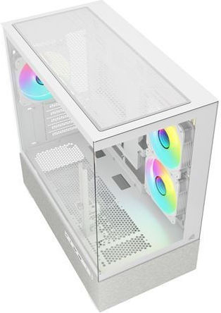 Sharkoon MK7 ARGB Gaming Mini Tower Κουτί Υπολογιστή με Πλαϊνό Παράθυρο Λευκό - Image 3