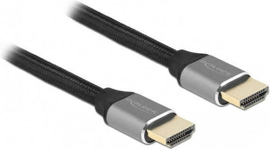 DeLock Braided Cable HDMI male - HDMI male 2m Μαύρο 83996 - Image 3
