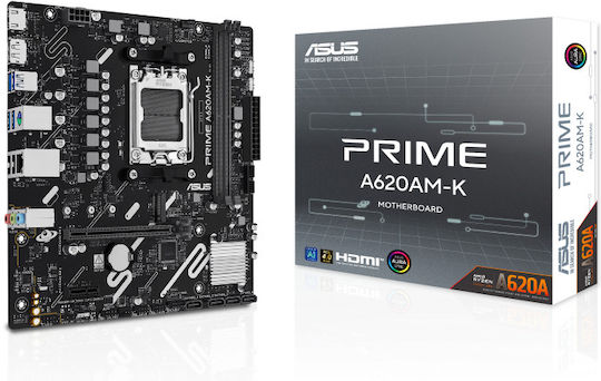 Asus Prime A620AM-K Motherboard Micro ATX με AMD AM5 Socket 90MB1GX0-M0EAY0