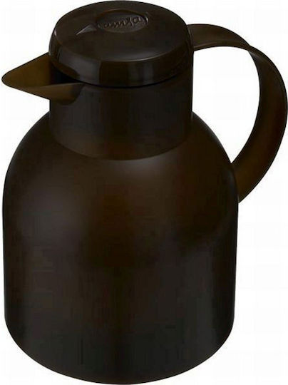 Emsa Jug Quick Press Translucent Κανάτα Θερμός Πλαστικό 1lt Καφέ με Λαβή 509820 - Image 2