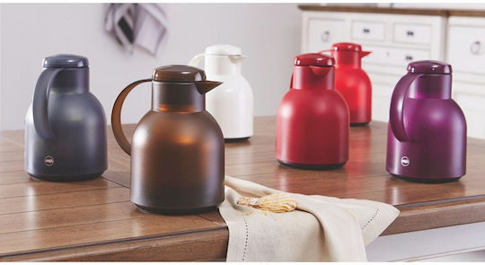 Emsa Jug Quick Press Translucent Κανάτα Θερμός Πλαστικό 1lt Καφέ με Λαβή 509820 - Image 3