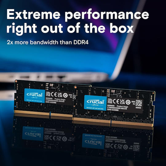 Crucial DDR5 64GB RAM με 2x32GB Modules και Ταχύτητα 4800 για Laptop CT2K32G48C40S5 - Image 5