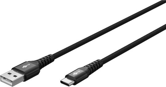 Goobay Braided USB 2.0 Cable USB-C male - USB-A 60W Μαύρο 2m 74527 - Image 2