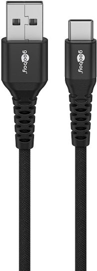 Goobay Braided USB 2.0 Cable USB-C male - USB-A 60W Μαύρο 2m 74527 - Image 3