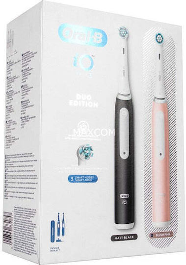 Oral-B iO Series 3 Ηλεκτρική Οδοντόβουρτσα με Αισθητήρα Πίεσης και Θήκη Ταξιδίου Matt Black / Blush Pink - Image 5