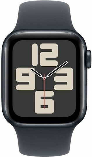 Apple Watch SE 2024 Aluminium 44mm Αδιάβροχο με Παλμογράφο (Midnight με Midnight Sport Band (S/M)) - Image 2