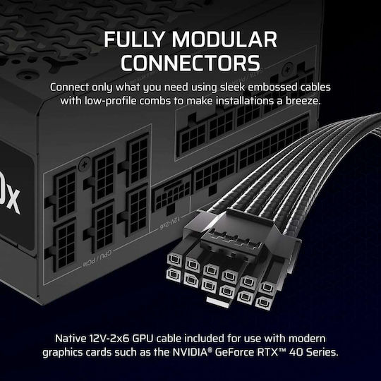 Corsair RM1000x Shift 1000W Μαύρο Τροφοδοτικό Υπολογιστή Full Modular Cybenetics Gold - Image 7