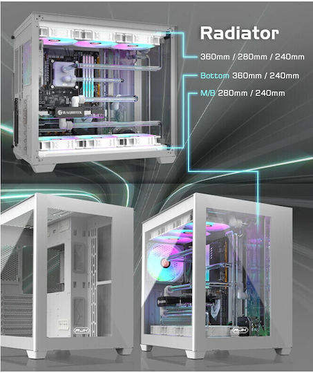 Raijintek Paean C7 TG4 Gaming Midi Tower Κουτί Υπολογιστή με Πλαϊνό Παράθυρο και RGB Φωτισμό Λευκό - Image 7