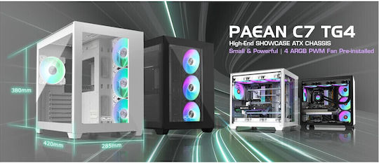 Raijintek Paean C7 TG4 Gaming Midi Tower Κουτί Υπολογιστή με Πλαϊνό Παράθυρο και RGB Φωτισμό Λευκό - Image 11