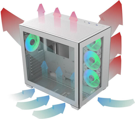 Raijintek Paean C7 TG4 Gaming Midi Tower Κουτί Υπολογιστή με Πλαϊνό Παράθυρο και RGB Φωτισμό Λευκό - Image 9