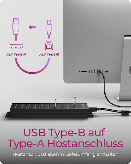 Icy Box USB 2.0 Hub 20 Θυρών με σύνδεση USB-A & Θύρα Φόρτισης IB-HUB1720-U3 - Image 10