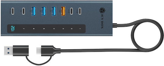 Icy Box Hub 9 Θυρών με σύνδεση USB-A Γκρι IB-HUB1743-CPD - Image 10