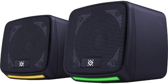 Defender J3 Ηχεία Υπολογιστή 2.0 με RGB Φωτισμό και Ισχύ 6W Μαύρα - Image 3