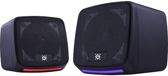 Defender J3 Ηχεία Υπολογιστή 2.0 με RGB Φωτισμό και Ισχύ 6W Μαύρα - Image 4