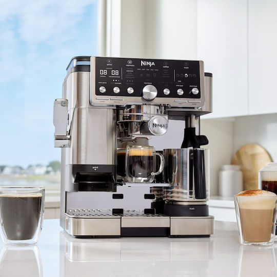 Ninja Luxe Cafe Pro Series Αυτόματη Μηχανή Espresso 1650W Πίεσης 15bar για Cappuccino με Μύλο Άλεσης Καφέ - Image 4
