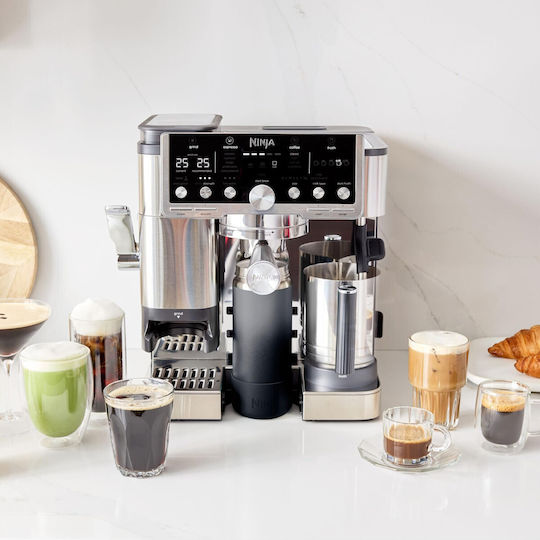 Ninja Luxe Cafe Pro Series Αυτόματη Μηχανή Espresso 1650W Πίεσης 15bar για Cappuccino με Μύλο Άλεσης Καφέ - Image 10