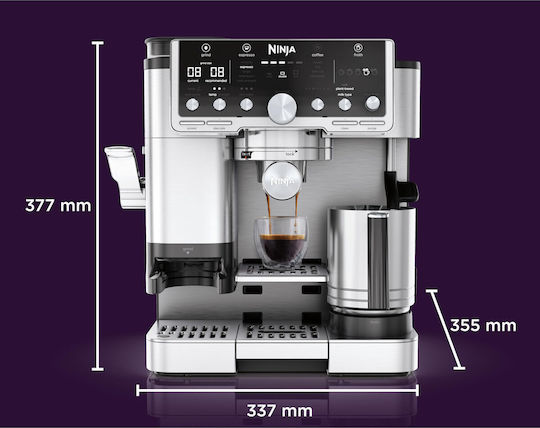 Ninja Luxe Cafe Pro Series Αυτόματη Μηχανή Espresso 1650W Πίεσης 15bar για Cappuccino με Μύλο Άλεσης Καφέ - Image 12