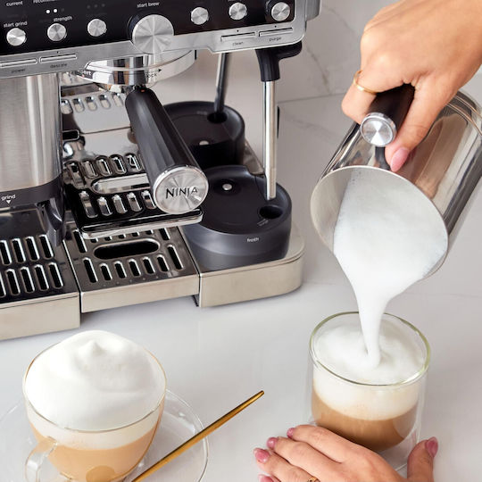 Ninja Luxe Cafe Pro Series Αυτόματη Μηχανή Espresso 1650W Πίεσης 15bar για Cappuccino με Μύλο Άλεσης Καφέ - Image 9