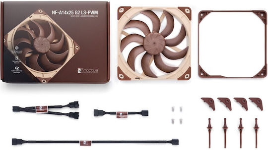 Noctua NF-A14x25 G2 LS-PWM Case Fan 140mm με Σύνδεση 4-Pin Καφέ - Image 5