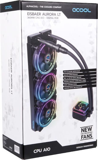 Alphacool Eisbaer LT360 Aurora Υδρόψυξη Επεξεργαστή Τριπλού Ανεμιστήρα 120mm για Socket AM4/AM5/1700/1200/115x με ARGB Φωτισμό - Image 8