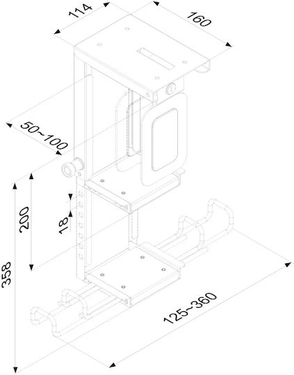Newstar CPU-D075BLACK/LK Βάση Δαπέδου Υπολογιστή CPU-D075BLACK - Image 4