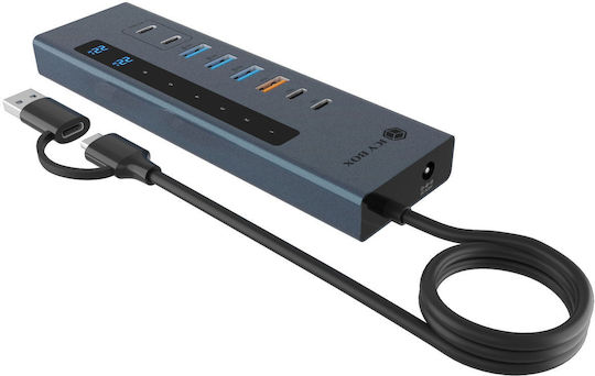 Icy Box USB 3.2 Hub 11 Θυρών με σύνδεση USB-A Γκρι IB-HUB1742CR-C2PD - Image 3