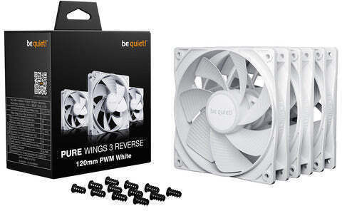 Be Quiet Pure Wings 3 Case Fan 120mm με Λευκό Φωτισμό και Σύνδεση 4-Pin PWM 3τμχ Λευκό