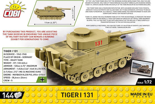 Cobi Τουβλάκια Tiger I 131 για 6+ Ετών 144τμχ - Image 3