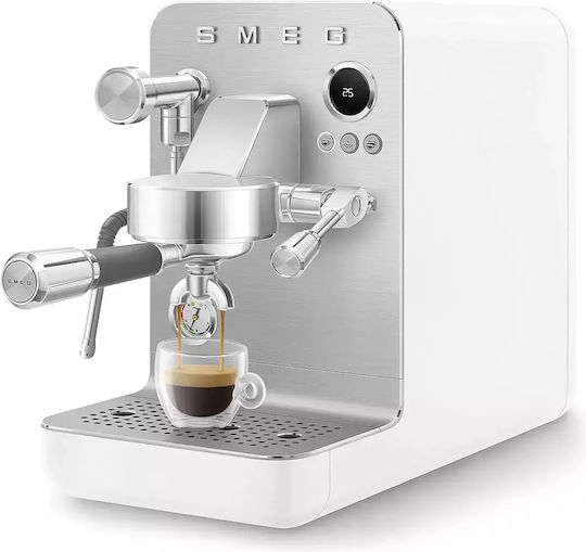 Smeg Μηχανή Espresso 1700W Πίεσης 15bar για Cappuccino Λευκή EMC02WHMEU - Image 5